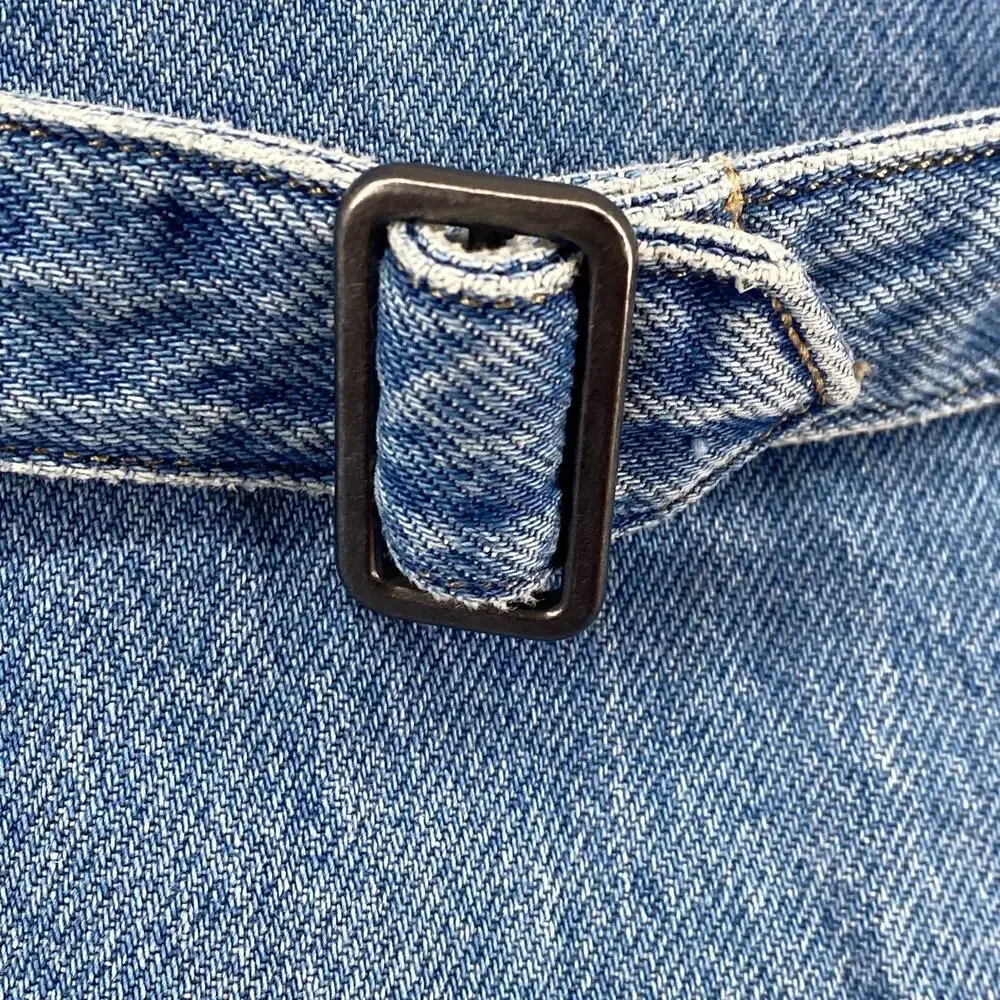 LEVIS Dress M Vianna Vest Overall Jumper Bib Button Front Denim Cotton Blue - Picture 7 of 15